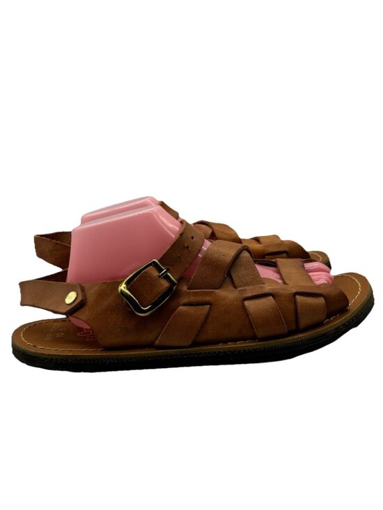 Jarman Italy Leather Sandals Mens 10D Brown Gladiator Fisherman Jesus Mule main image 8
